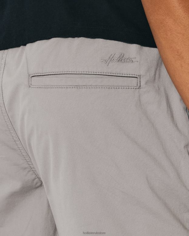 Bottoms Hollister Men Twill Jogger Shorts 7\\ 488201145 Grey
